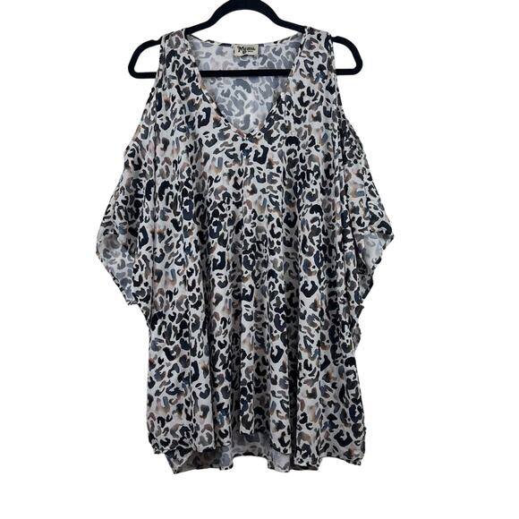 Show Me Your Mumu Oversized Animal Print Poncho Top Small Beach Summer Boho - Picture 1 of 10
